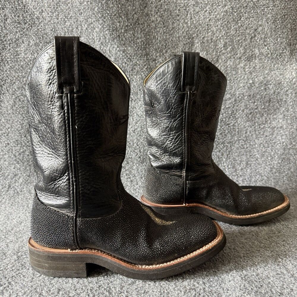 Lagrange DPL3683 Black Stingray Exotic Western Cowboy Boots 8 M Square Toe